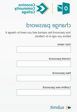 员工Webmail页面中的“更改密码”提示. “用户名”、“当前密码”、“新密码”和“确认新密码”.